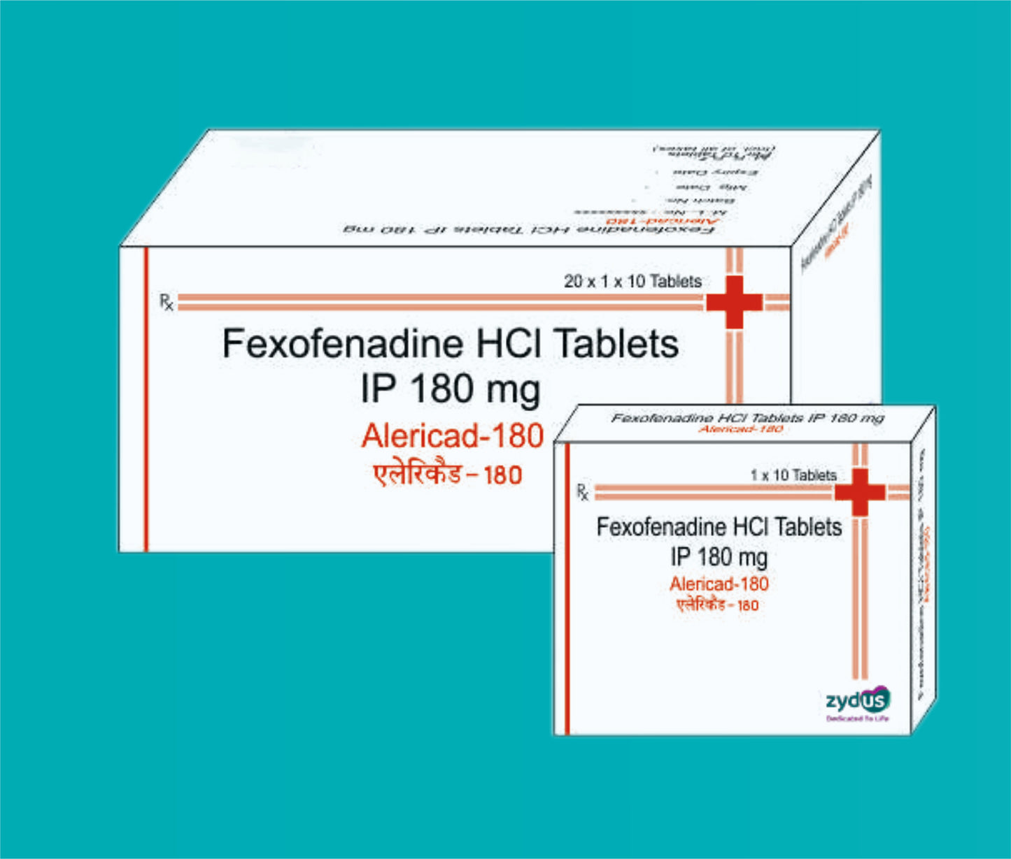 ALERICAD -180 TABS
(BLISTER PACK) 20x1x10's ( Fexofenadine Hydrochloride 180 mg ) by Zydus
