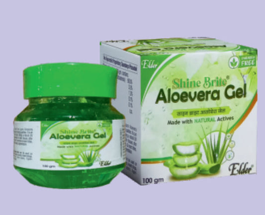 SHINE BRITE ALOE VERA GEL 100 GM ( Aloe -3%,Glycerin - 2%,Spearmint- 2%,Tea Tree -2%,Fennel -2%,Clove- 2%,Cardamom -1%,Basil- 1%,Peppermint -1%,Purified Water -Q.S. ) by Elder