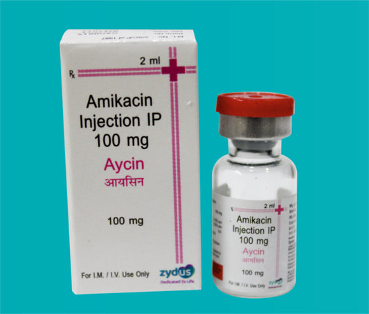 AYCIN 100 INJ. 2ml. ( Amikacin 100 mg ) by Zydus