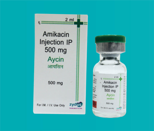 AYCIN 500 INJ. 2ml. ( Amikacin 500 mg ) by Zydus