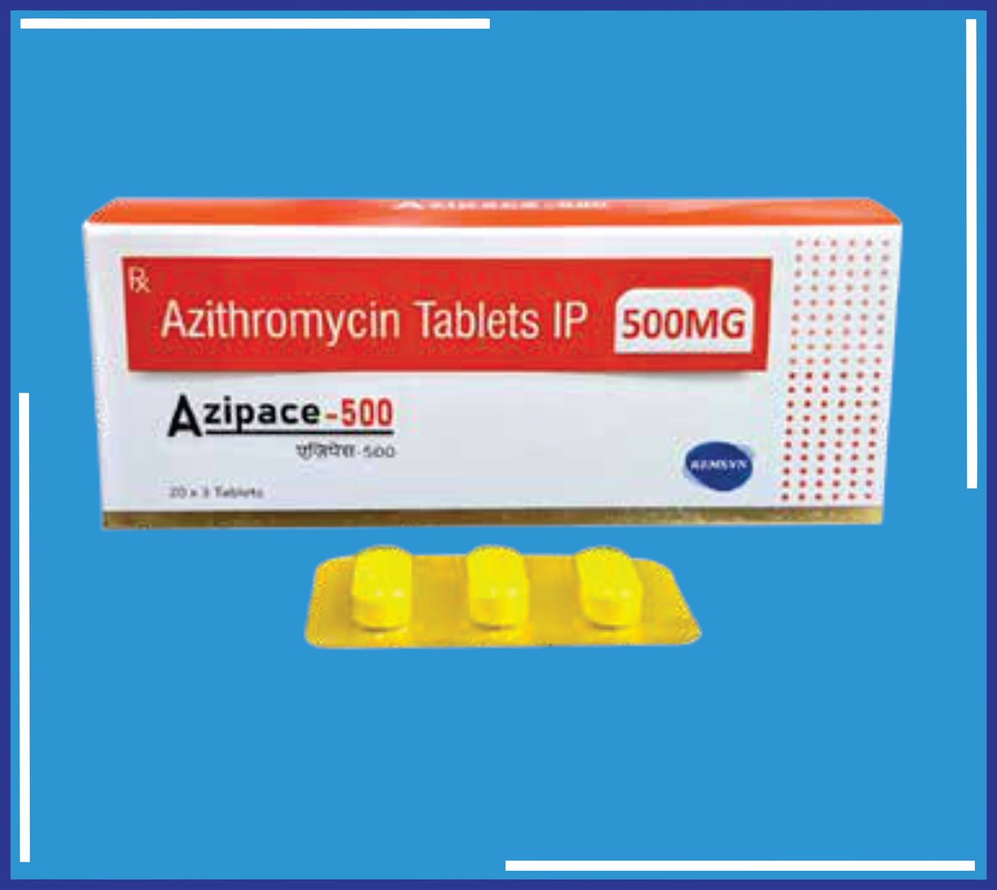 AZIPACE-500 ( Azithromycin I.P. 500 Mg ) pack 20x3 by Kemsyn