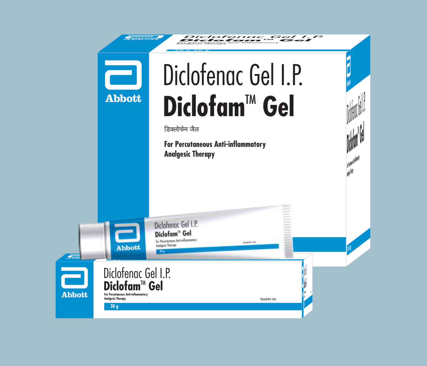 Diclofam Gel Tube 30gm Diclofenac Diethylamine 1.16%w/w by Abbott