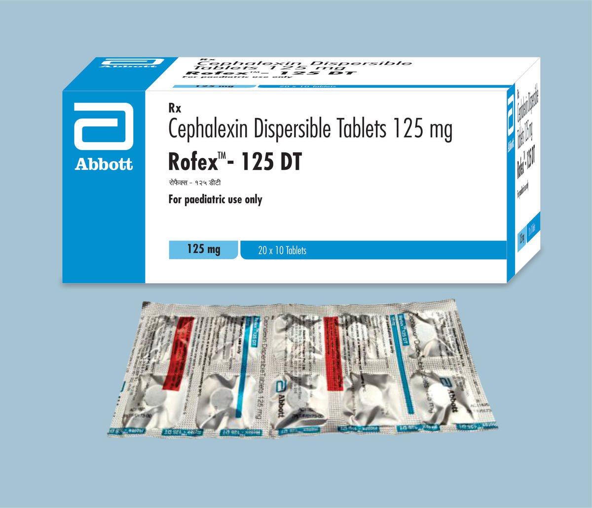 Rofex 125mg DT Tablets (50x20x10's) Cephalexin 125 mg DT Tab by Abbott