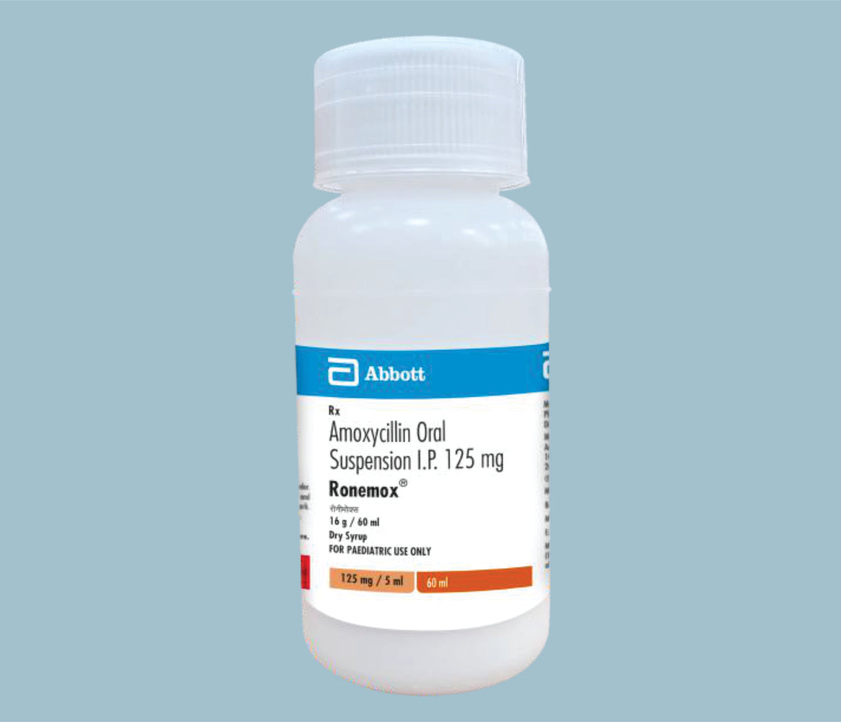Ronemox Dry Syrup 60ml (8x25x60ml HDPE Bottle) Amoxycillin 125 mg Dry Syr by Abbott
