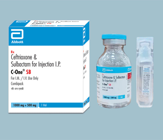 C-One SB Injection Vial+wfi Ceftriaxon 1000mg & Sulbactam 500mg by Abbott
