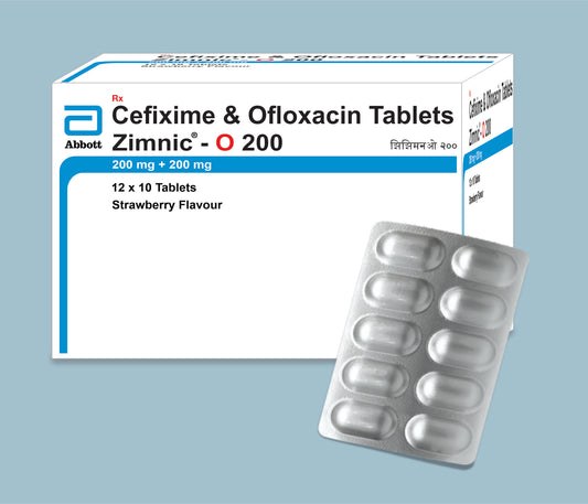 Zimnic O 200 Tablets 10Tabs Cefixime 200mg & Ofloxacin 200mg by Abbott