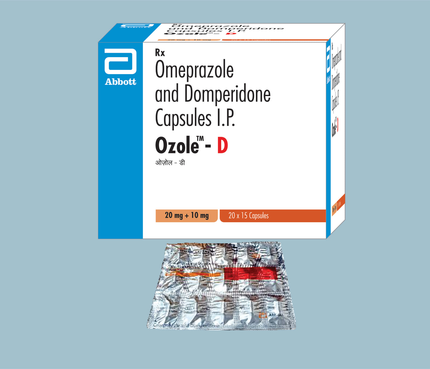 Ozole-D Capsules 15Caps Omeprazole 20mg & Domperidone 10mg by Abbott