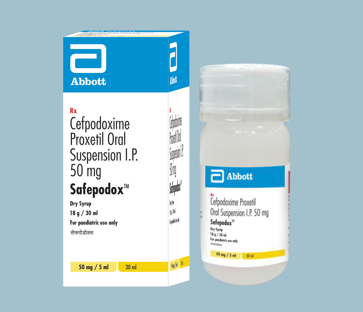 Safepodox Dry Syrup (8x25x30ml HDPE Bottle) Cefpodoxime Proxetil 50 mg Dry Syr by Abbott