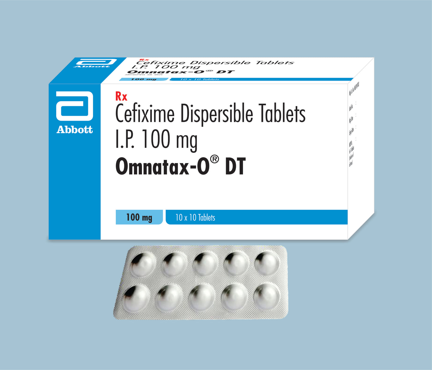 Omnatax O 100 DT Tablets (10Tabs) (Cefixime Dispersible 100mg) by Abbott