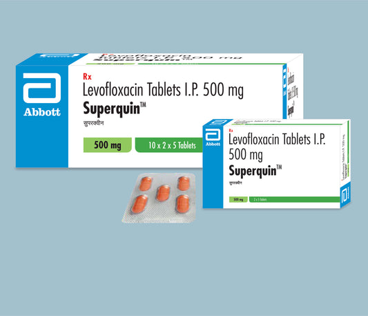 Superquin Tablets 5s 5Tabs Levofloxacin Tablets 500mg by Abbott