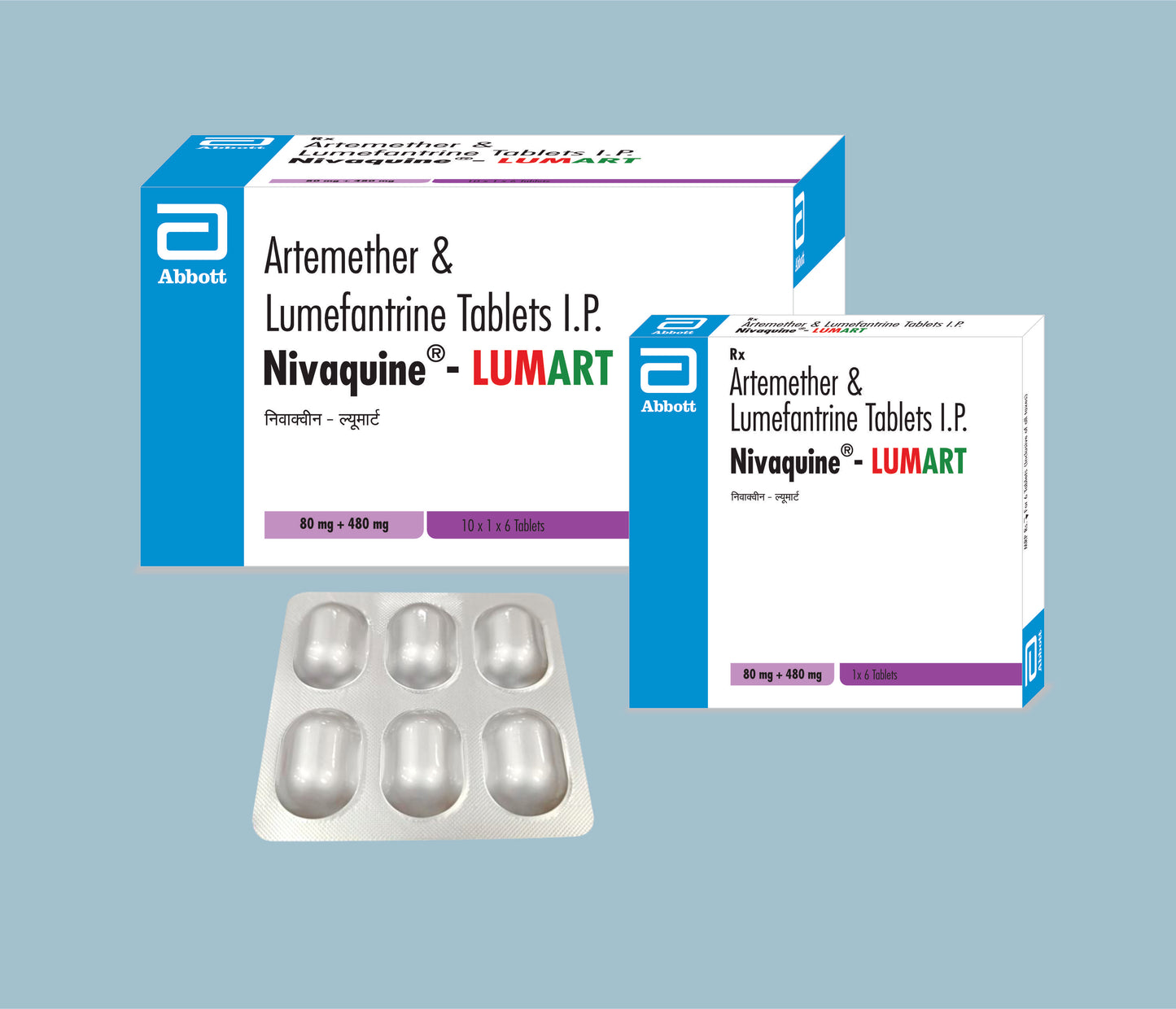 Nivaquine-Lumart Tablets (6 Tabs) (Artemether 80mg, Lumefantrine 480mg) by Abbott