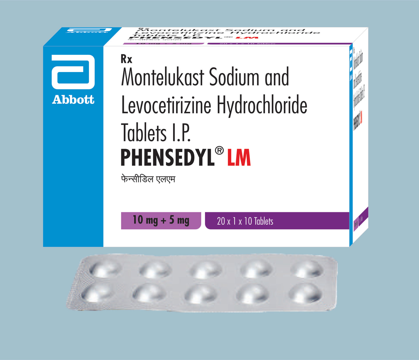 Phensedyl LM Tablets 10Tabs Montelukast 10mg & Levocetirizine 5mg Tablets by Abbott