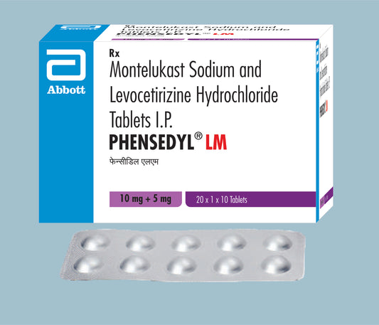 Phensedyl LM Tablets 10Tabs Montelukast 10mg & Levocetirizine 5mg Tablets by Abbott