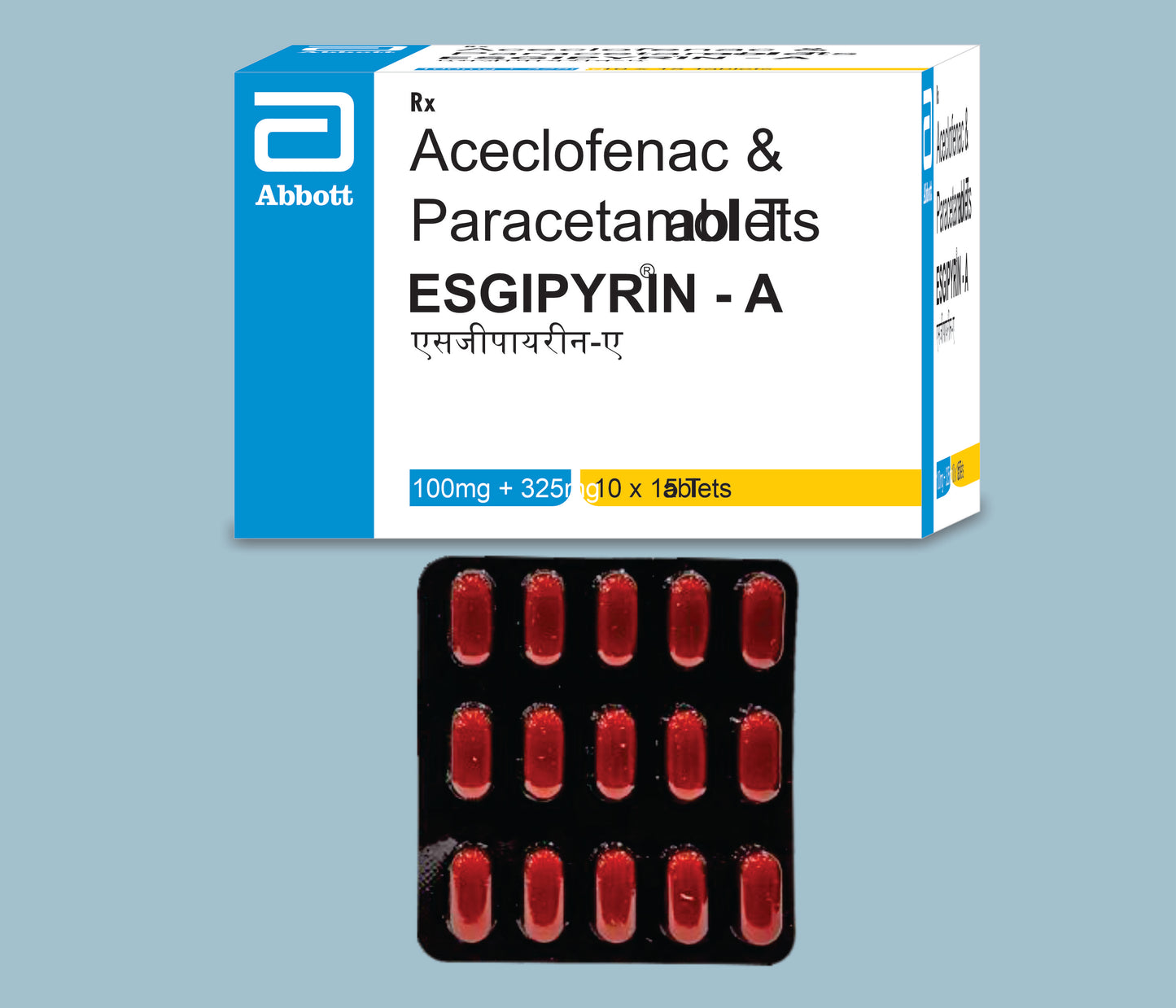 Esgipyrin - A Tablets 15Tabs Aceclofenac 100mg and Paracetamol 325mg by Abbott
