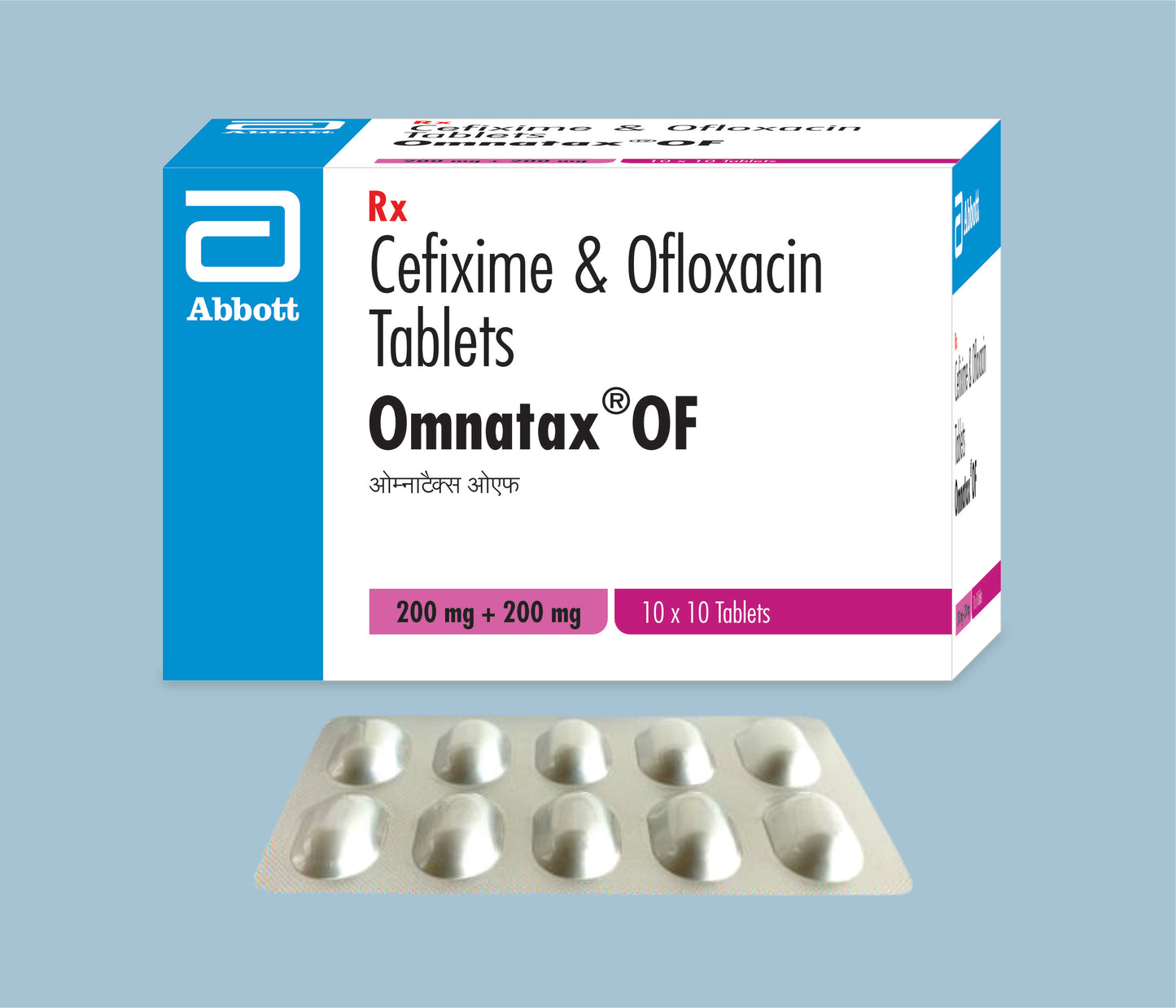 Omnatax OF Tablets (10Tabs) (Cefixime (200mg) & Ofloxacin (200mg)) by Abbott