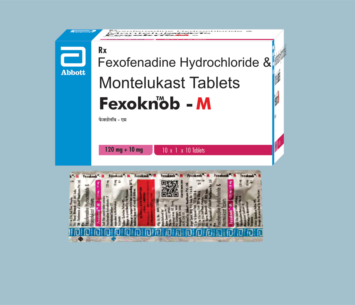 Fexoknob - M Tablets (10 Tabs) (Fexofenadine Hydrochloride 120mg & Montelukast 10mg) by Abbott