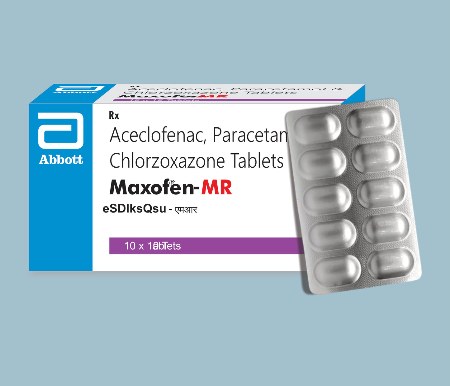 Maxofen - MR Tablets (10 Tabs) (Aceclofenac 100mg, Paracetamol 325mg & Chlorzoxazone 250mg) by Abbott