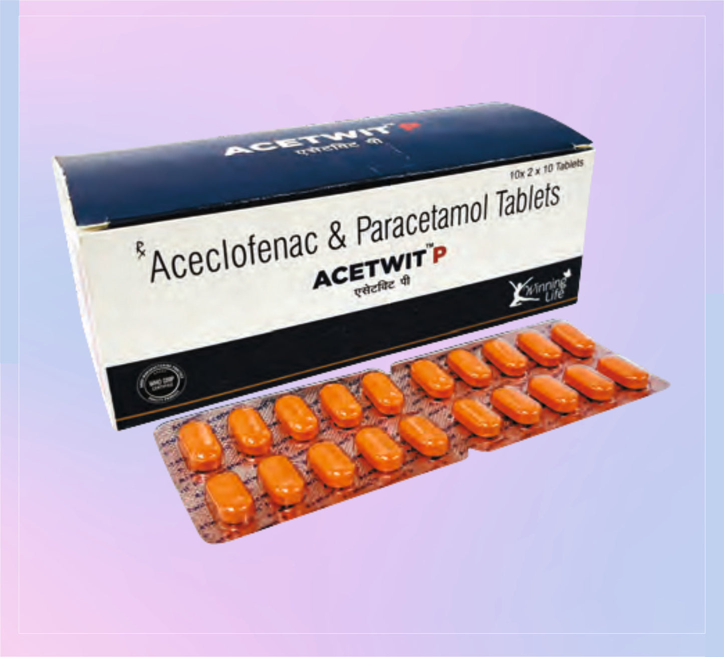 Acetwit-P Tab (Bl-N) 10X2X10 Aceclofenac 100 Mg + Paracetamol 325 Mg by Akumentis