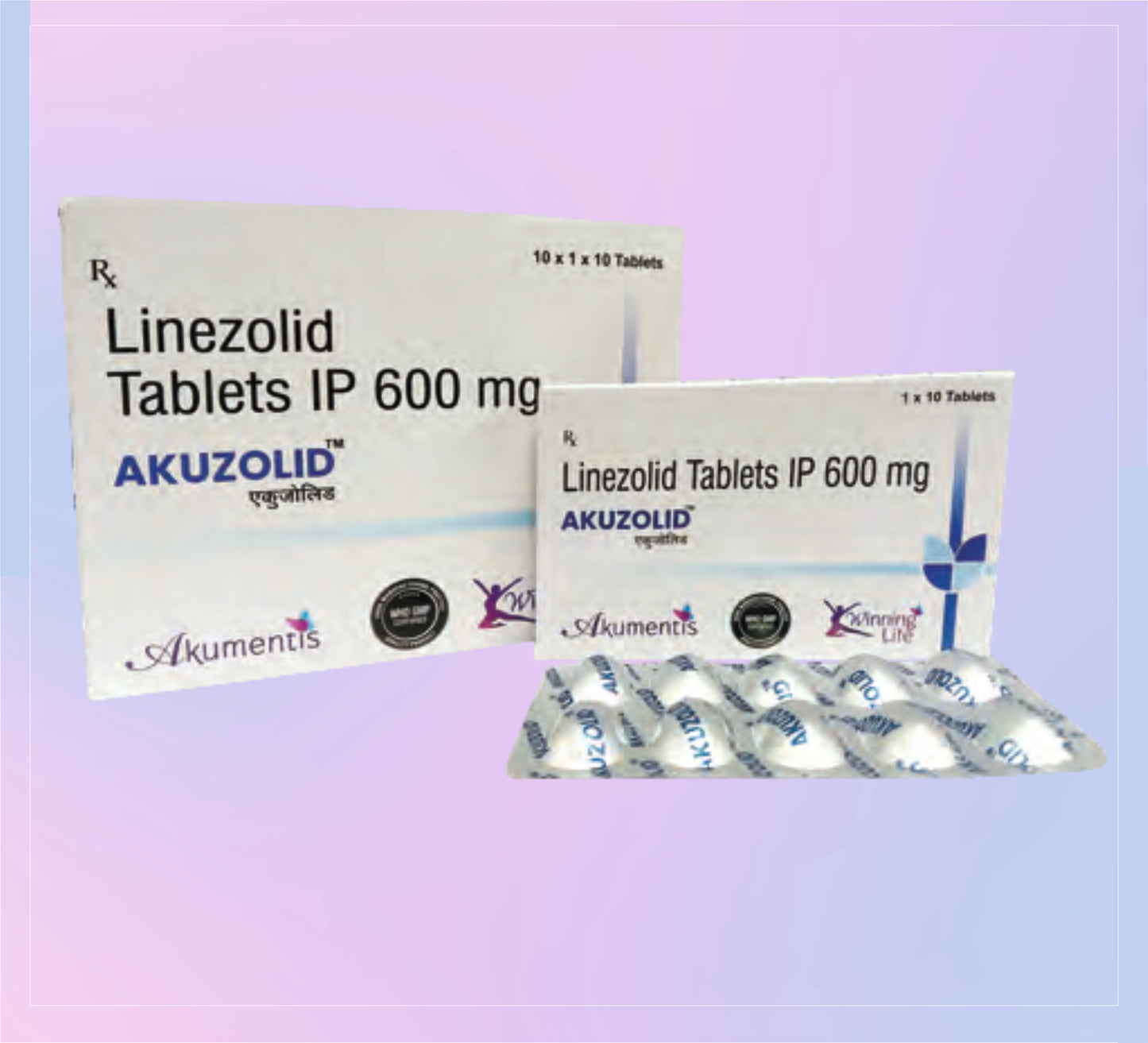 Akuzolid Tablet 10`S (Al) 10x1x10 Linezolid 600 Mg by Akumentis