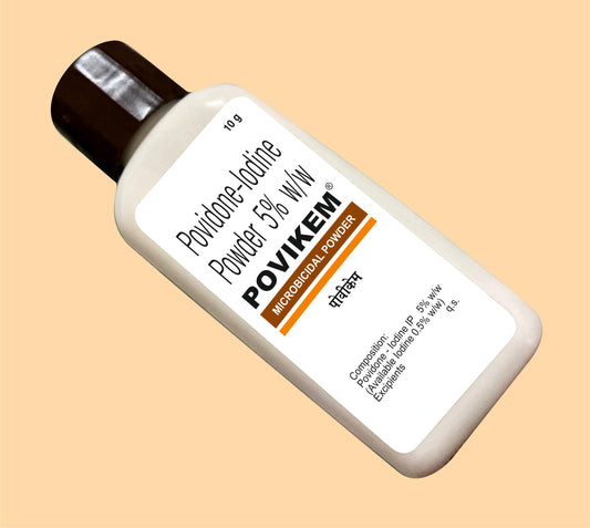 Povikem Powder (10Gm) 10 gmPovidone – Iodine Powder by Alkem