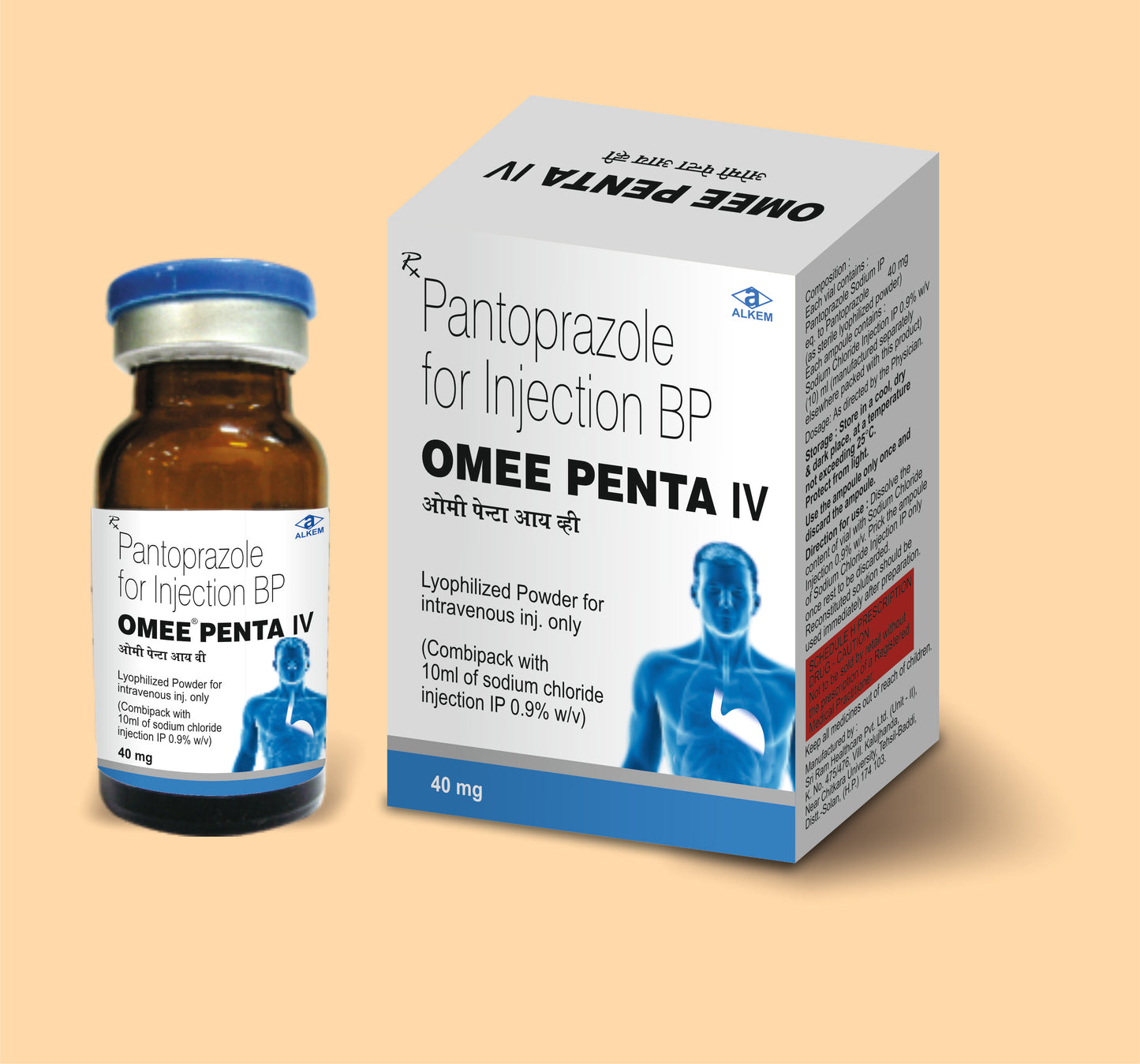 OMEE PENTA IV (VIAL) (Vial Pantoprazole 40 mg by Alkem