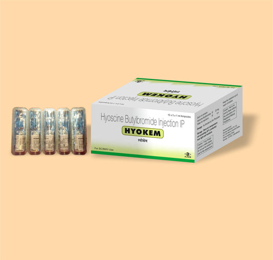 Hyokem (1Ml Ampoule) 1mlHyosine Butyl Bromide 20Mg by Alkem