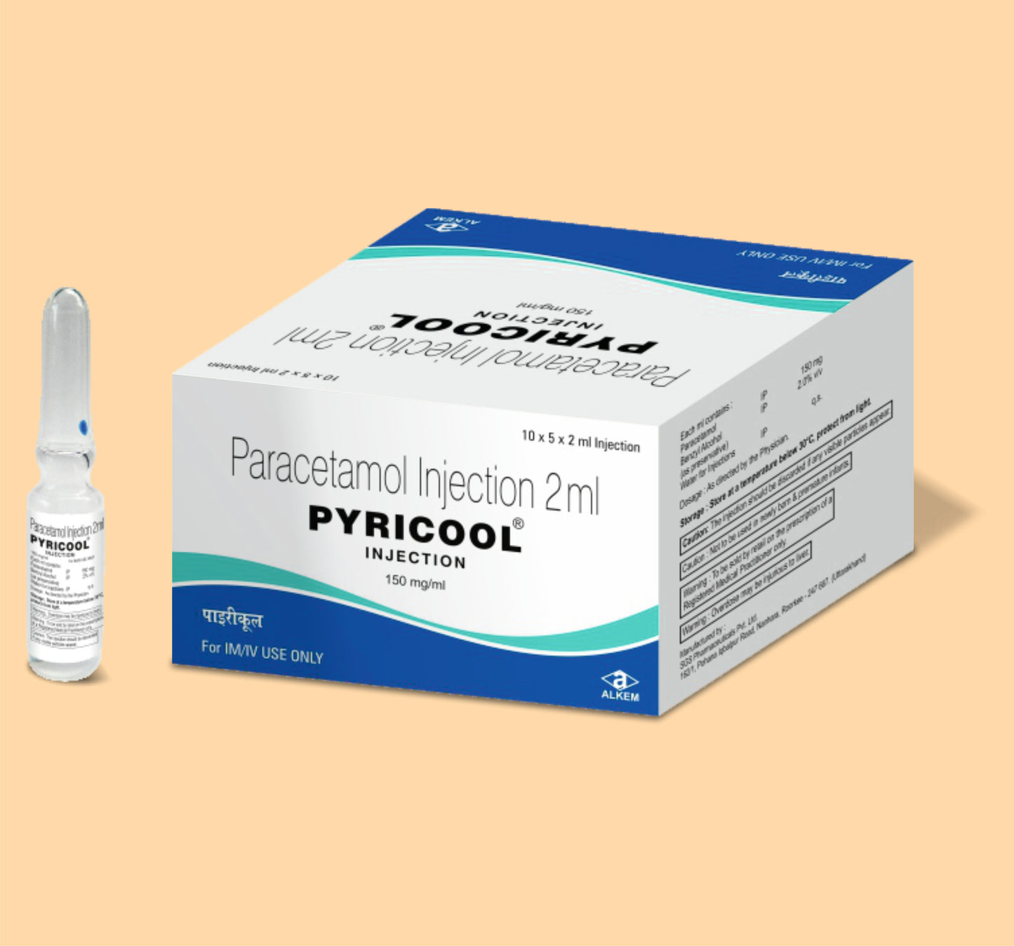Pyricool Injection (2Ml) Ampoule 2 ml AmpParacetamol 150Mg/Ml by Alkem