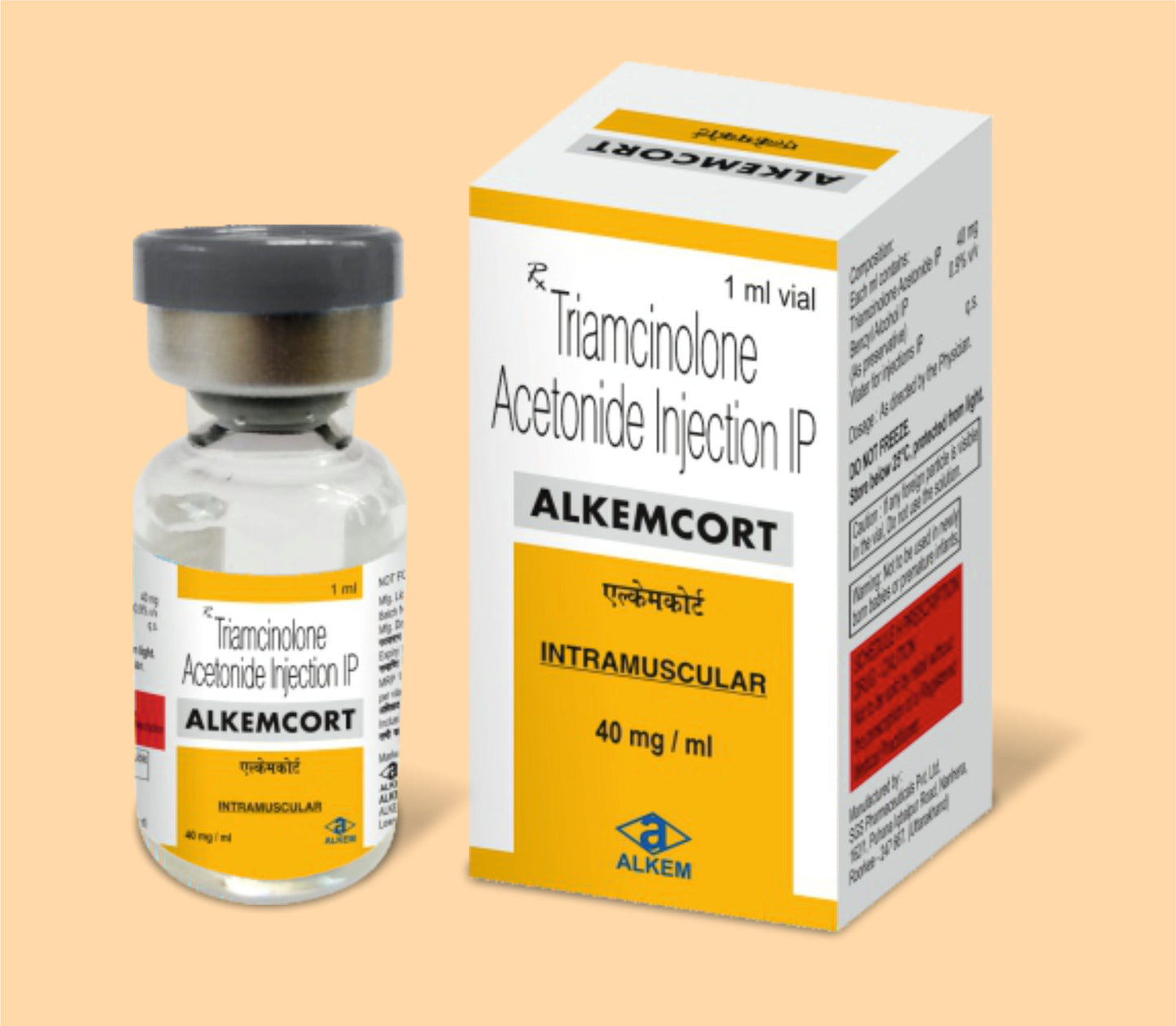 Alkemcort (1Ml) Vial 1ml AmpTriamcinolone Acetonide 40 Mg / Ml by Alkem