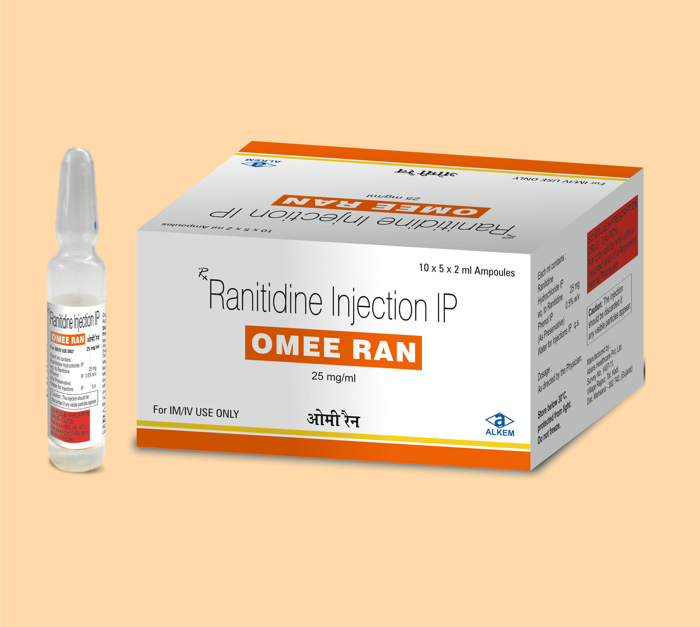 Omee Ran (2Ml) 2 ml AmpRanitidine 25 Mg / Ml by Alkem