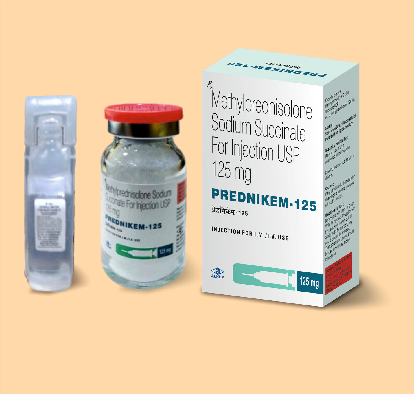 PREDNIKEM 125 (VIAL) (Vial Methylprednisolone 125 mg by Alkem