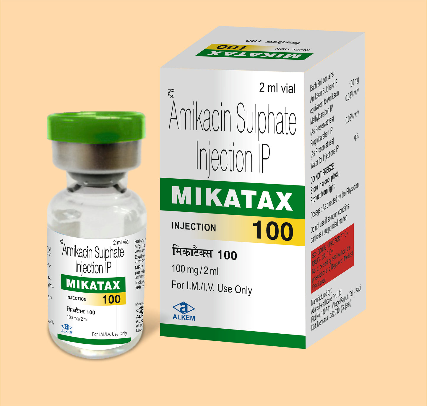 MIKATAX 100 (2ML VIAL) (2ml Amikacin 100 mg by Alkem