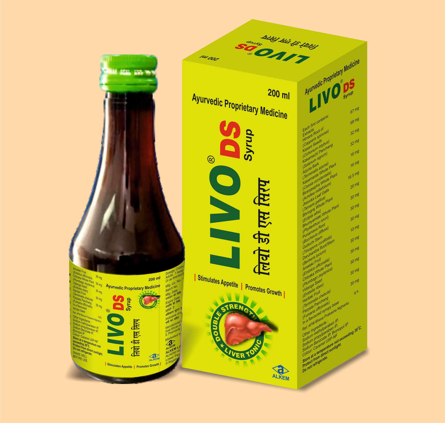 LIVO-DS SYRUP 200ML (200 ML Ayurvedic Liver Tonic by Alkem