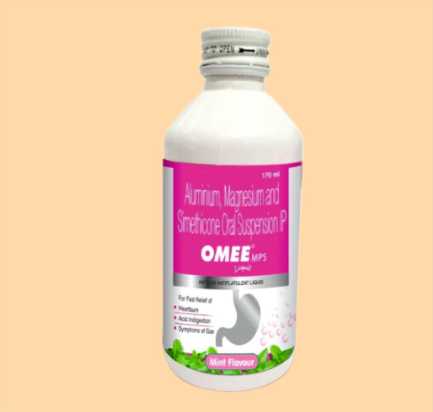 OMEE MPS LIQUID 170ML (170 ml Dried Aluminium Hydroxide 200 mg + Magnesium Hydroxide 200 mg + Activated Dimethicone 25 mg by Alkem