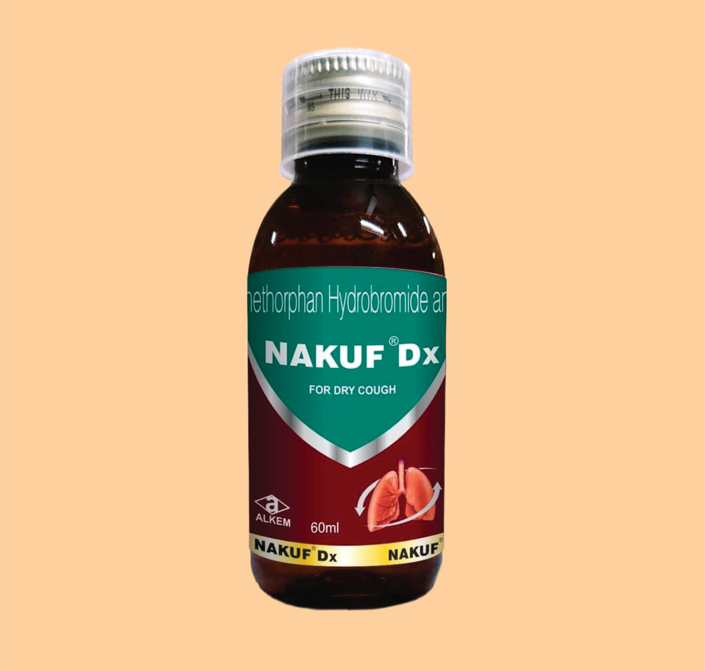 NAKUF DX (100ML) (Chlorpheniramine Maleate 2 mg + Dextromethorphan Hydrobromide 15 mg + Phenylephrine Hydrochloride 5 mg) by Alkem