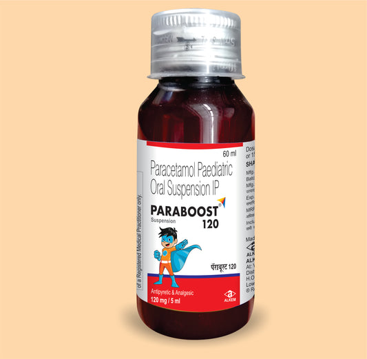 Paraboost 120 Suspension (60Ml) 60 MLParacetamol 120 Mg/ 5Ml by Alkem