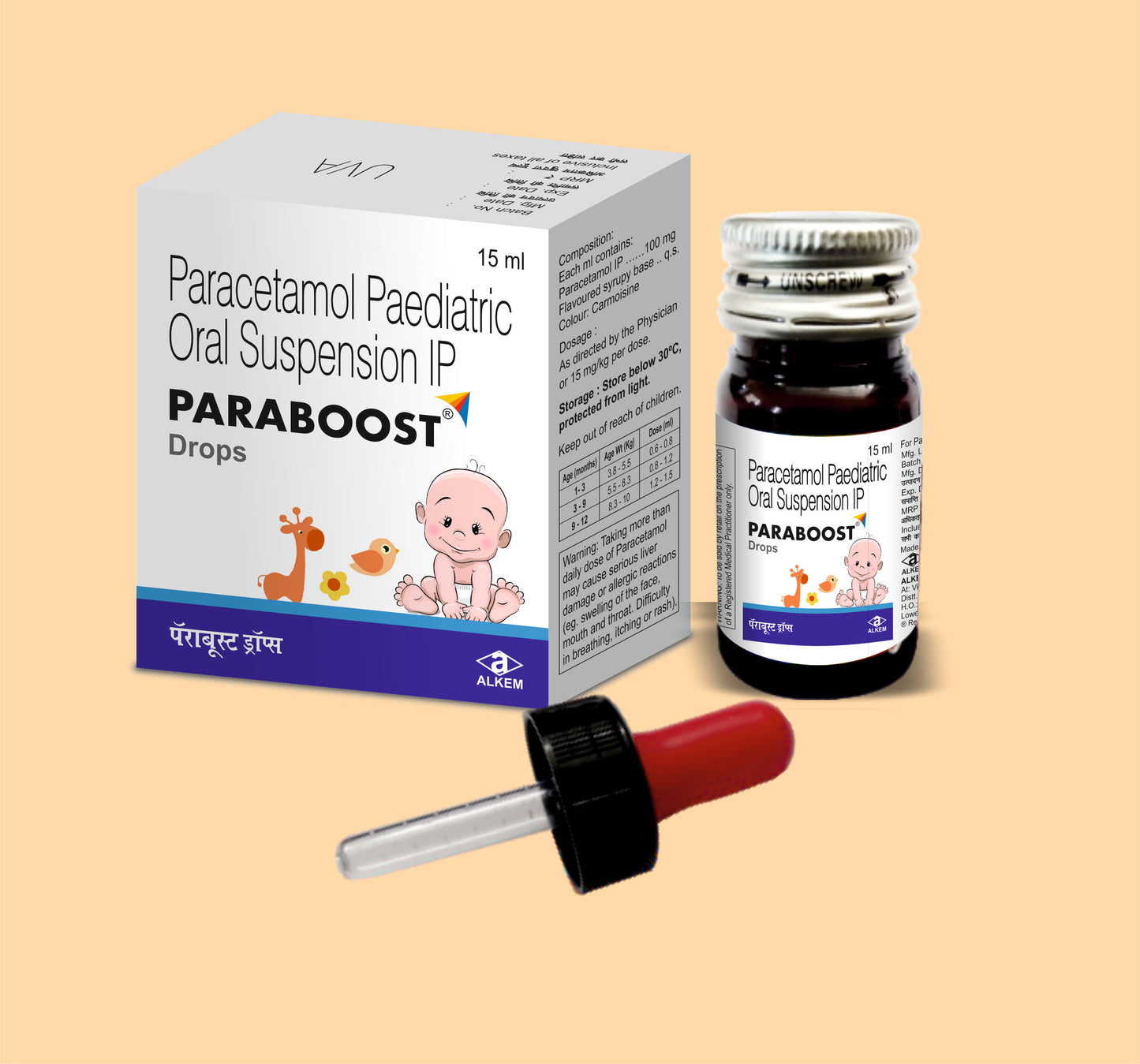PARABOOST DROPS (15 ML) (15 ML Paracetamol 100 mg by Alkem