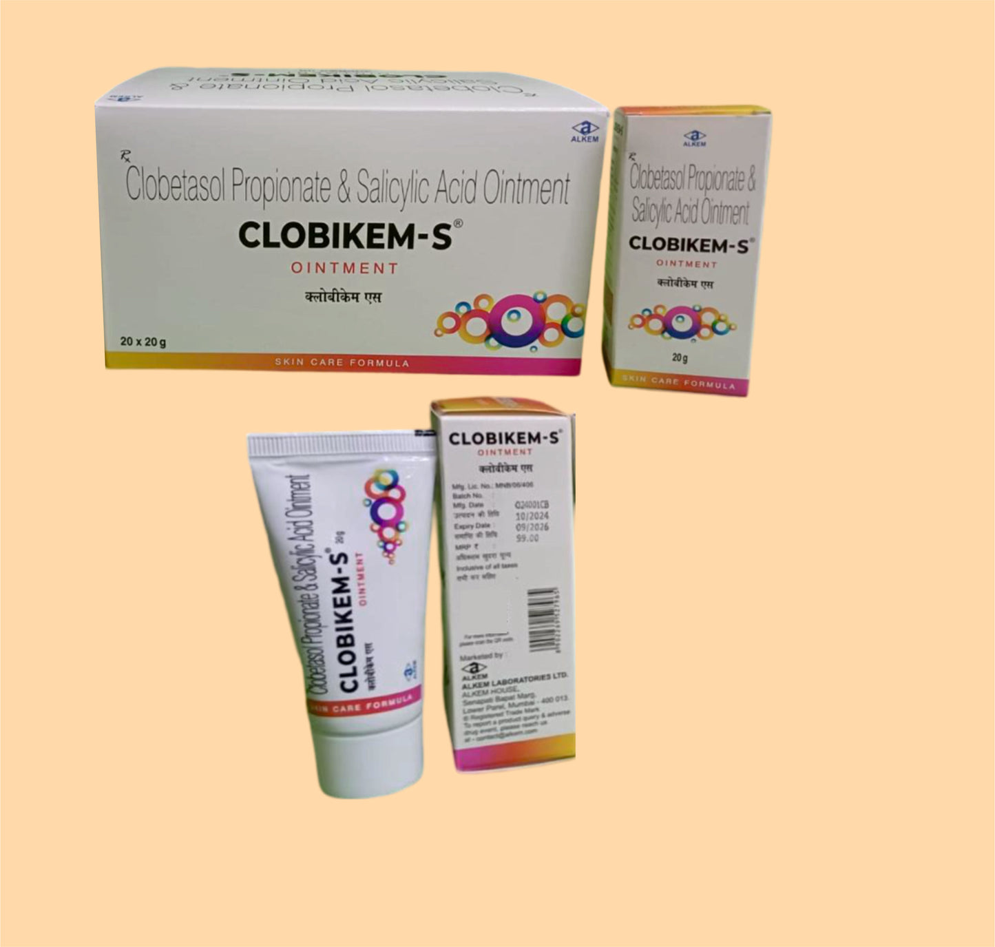 Clobikem-S Ointment 20 gmClobetasol Propionate Ip 0.05%W/W + Salicylic Acid Ip 3% W/W + Ointment Base Q.S. by Alkem