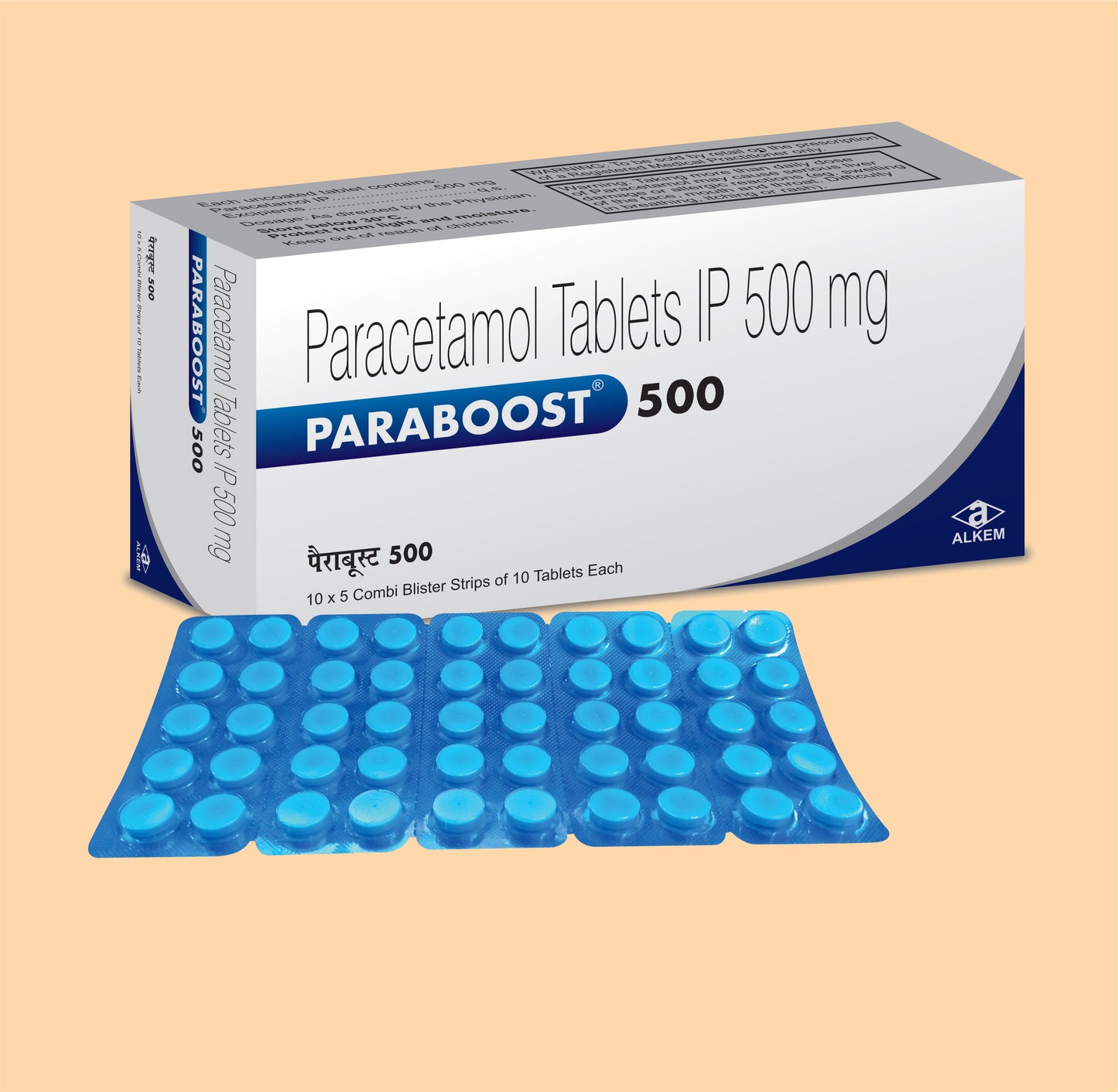 PARABOOST-500 TABLETS (10'S) (10'S Paracetamol 500 mg by Alkem
