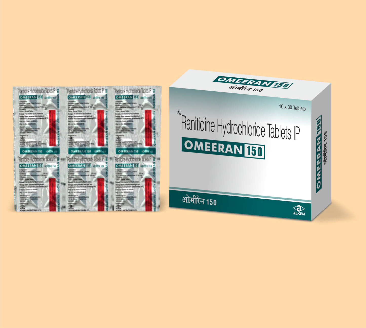 OMEERAN 150 TABLETS (30'S) (Ranitidine 150 mg) by Alkem