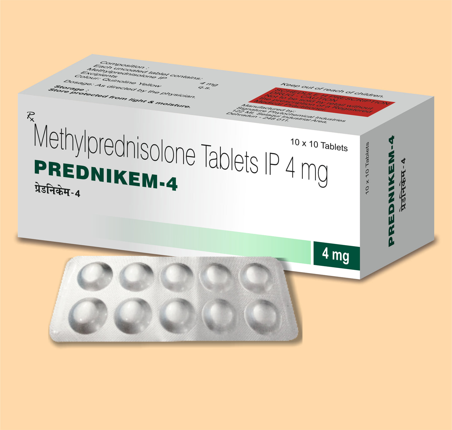 Prednikem 4 (10'S) 10'SMethylprednisolone Ip 4Mg by Alkem