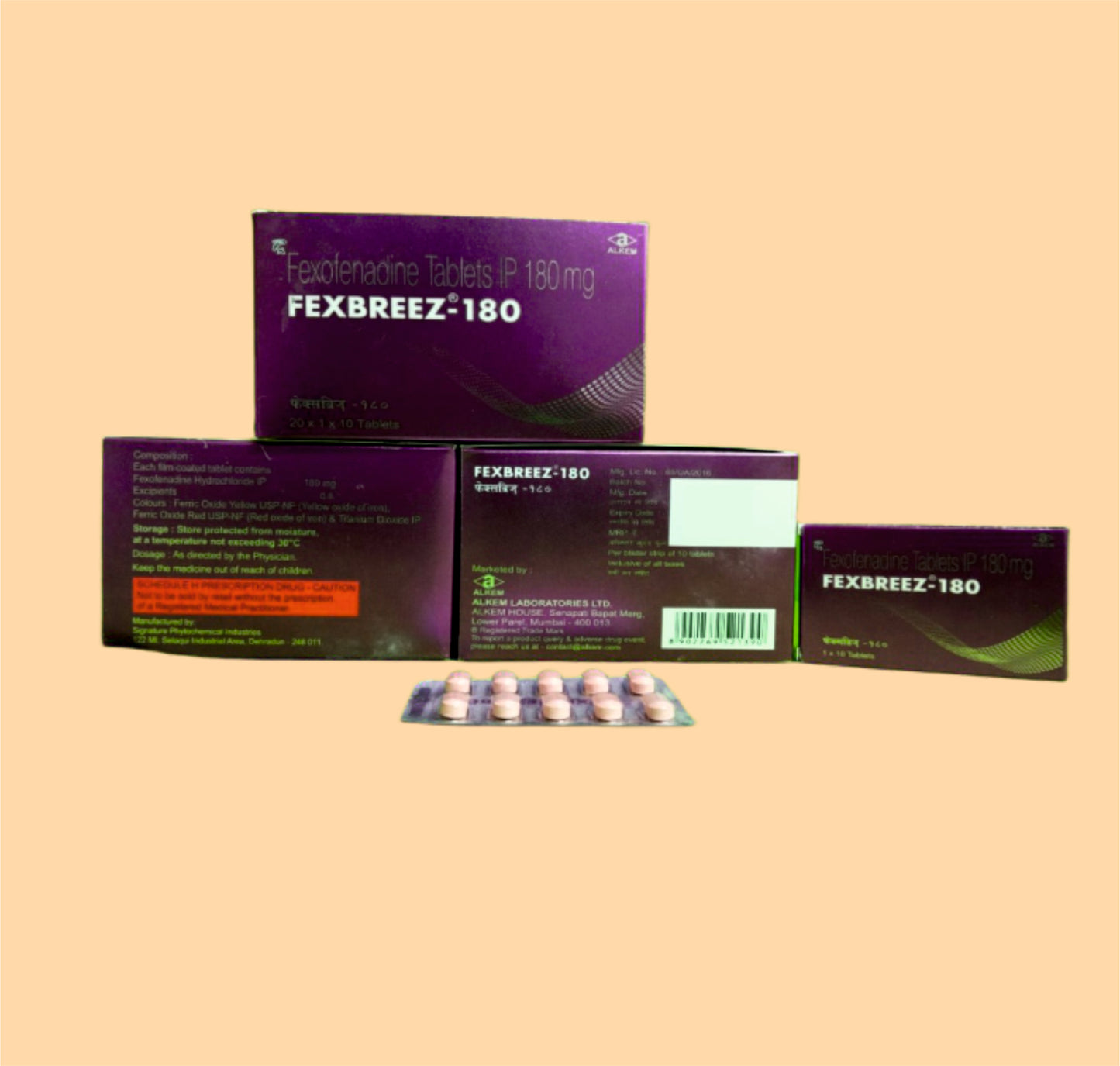 Fexbreez 180 Tablets 10'S 10'sFexofenadine Hydrochloride 180 Mg by Alkem
