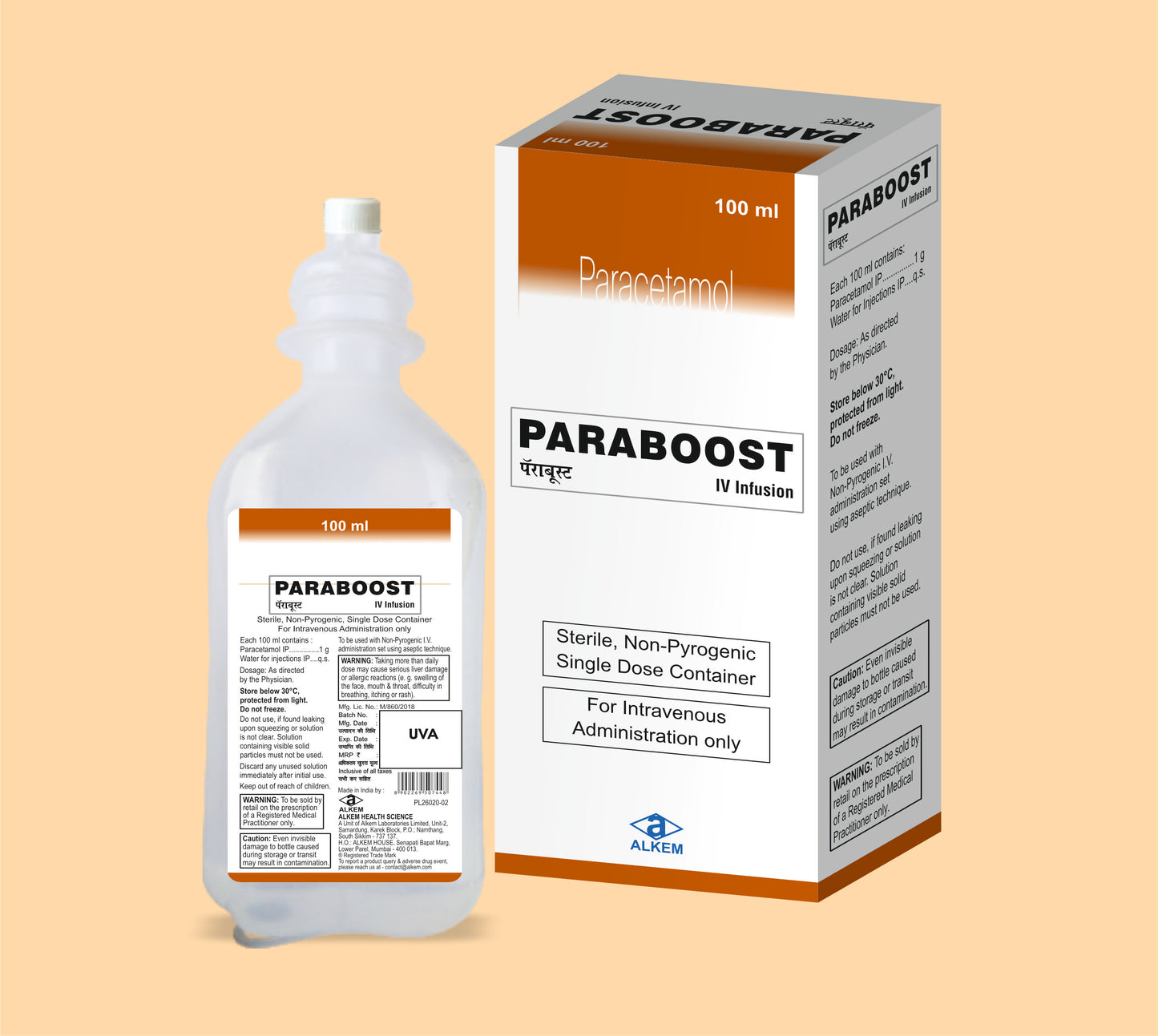 Paraboost Iv Infusion (100Ml) 100mlParacetamol 1G / 100Ml by Alkem