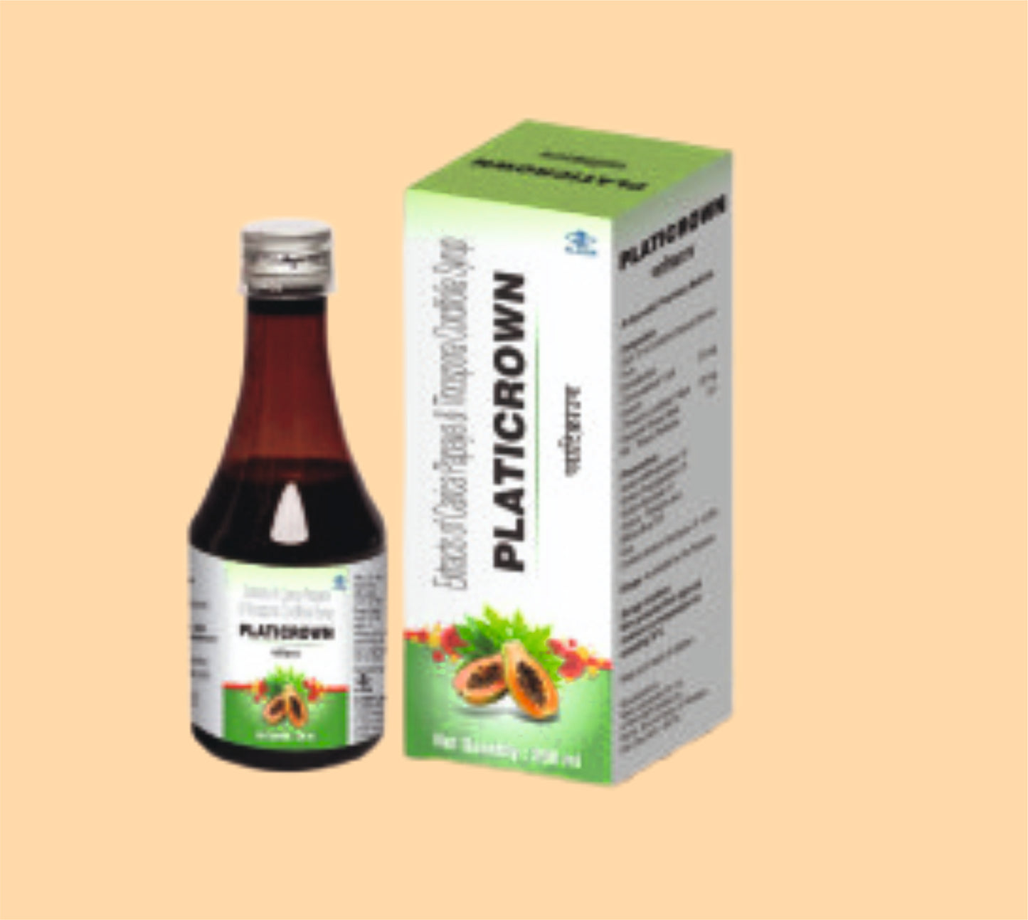 PLATICROWN SYRUP (200 ml Erandakarkati (Carica Papaya) leaf 375 mg + Guduchi (Tinospora Cordifolia) Stem 125 mg by Alkem
