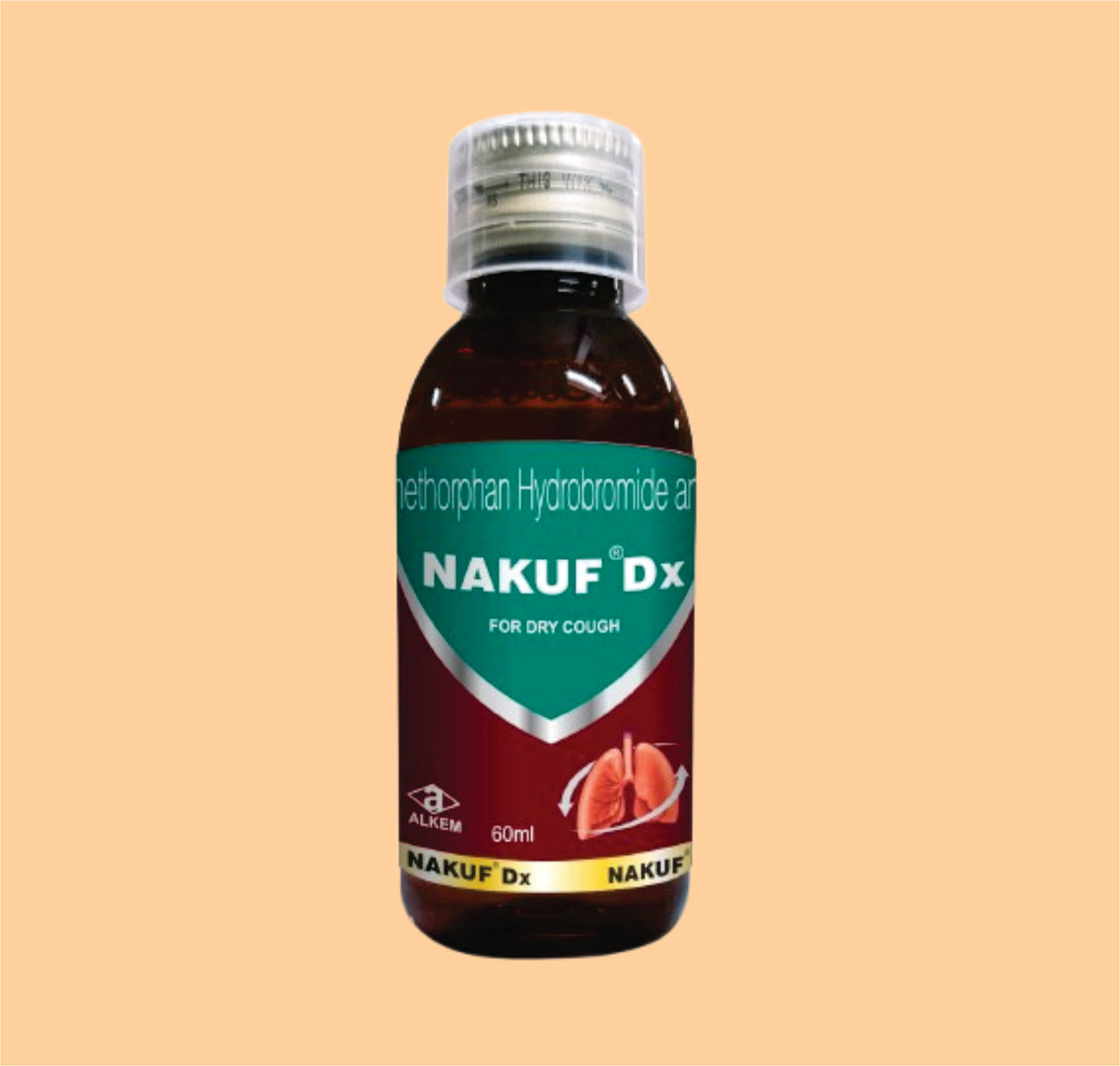 Nakuf Dx Cough Syrup (60Ml) (60Ml) Chlorpheniramine Maleate 2 Mg + Dextromethorphan Hydrobromide 15 Mg + Phenylephrine Hydrochloride 5 Mg By Alkem