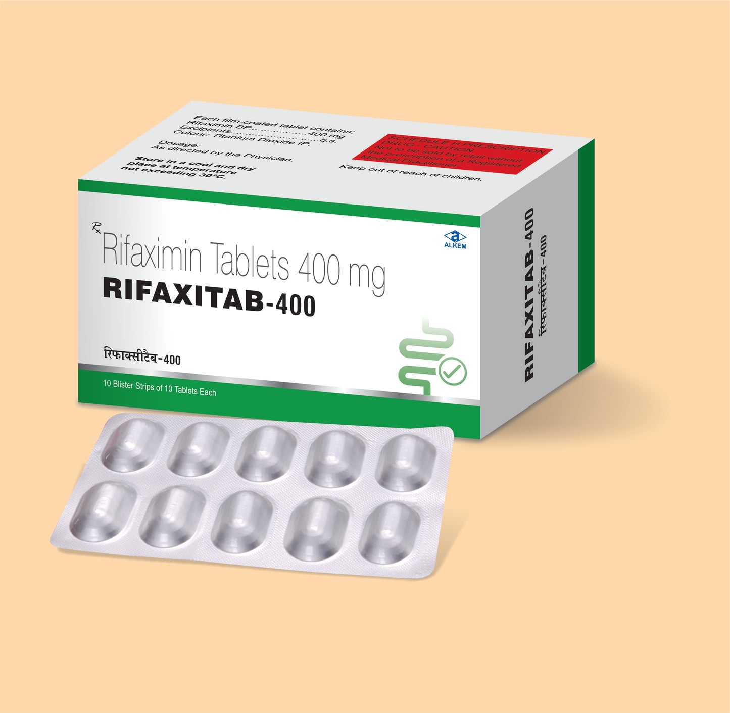 Rifaxitab - 400 Tablets (10'S) 10'sRifaximin 400 Mg by Alkem
