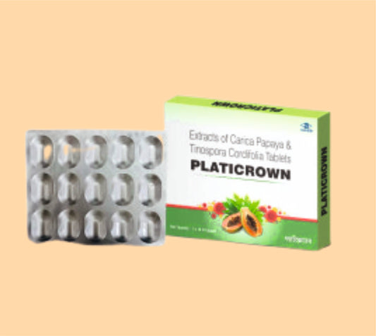 Platicrown Tab 15sErandakarkati (Carica Papaya) Lf. 825 Mg, Gudunchi (Tinospora Cordifolia) St. 150 Mg by Alkem