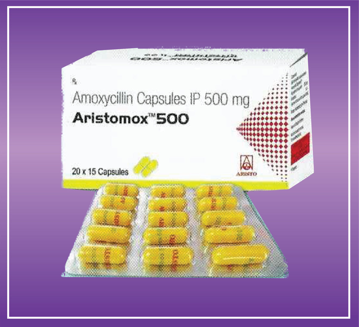 Aristomox 500 (Yellow Cap) (20x15) Amoxycillin 500 mg Cap by Aristo