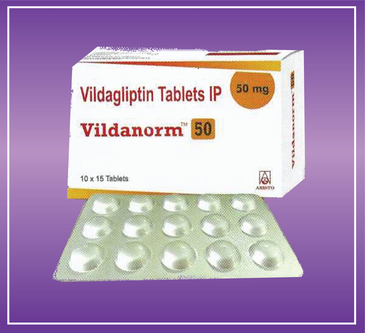 Vildanorm 50 Tab (10x15) Vildagliptin 50 mg Tab by Aristo