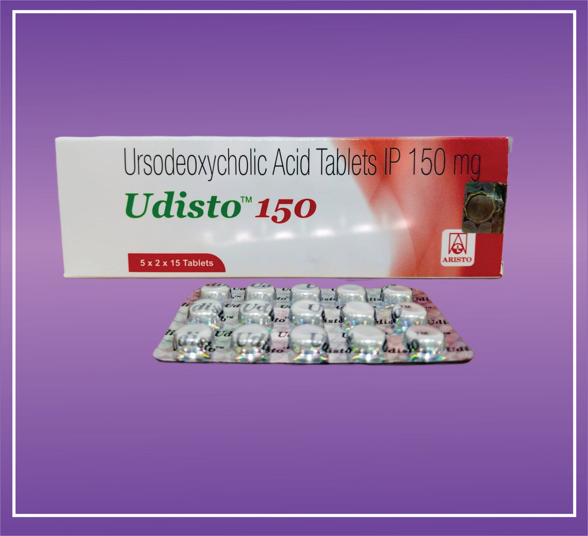 Udisto 150 Tab (5x2x15) Ursodeoxycholic Acid 150 mg Tab by Aristo