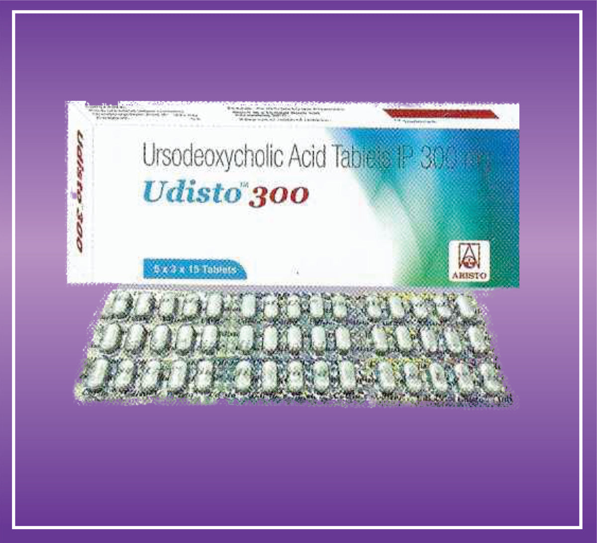 Udisto 300 Tab (5x3x15) Ursodeoxycholic Acid 300 mg Tab by Aristo